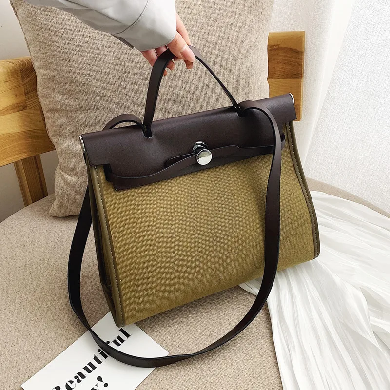 2020 New Ladies Shoulder Bag Premium PU Handbag Fashion Design Flip Canvas Women's | Багаж и сумки