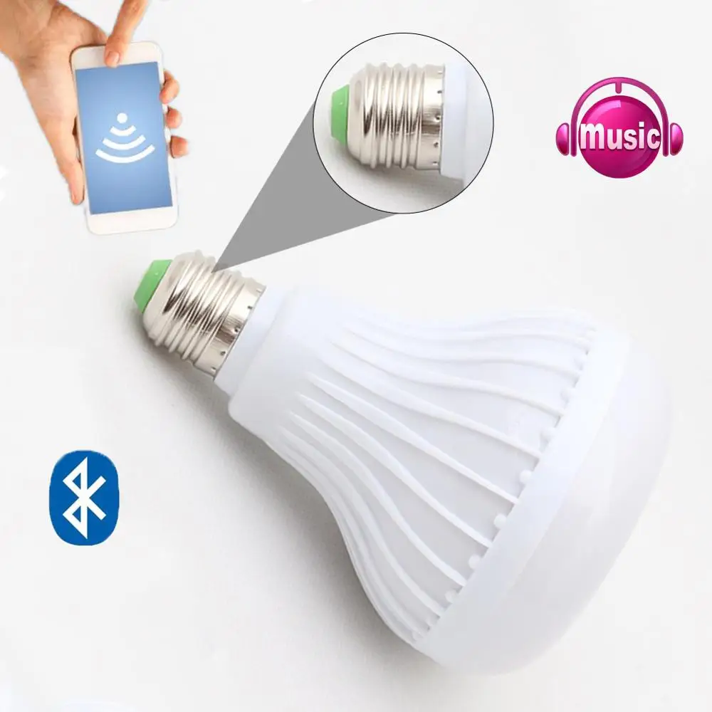

LED RGB E27 Wireless Bluetooth Speaker Colorful Light Bulb Music Media PlayersPlay Audio For Gift