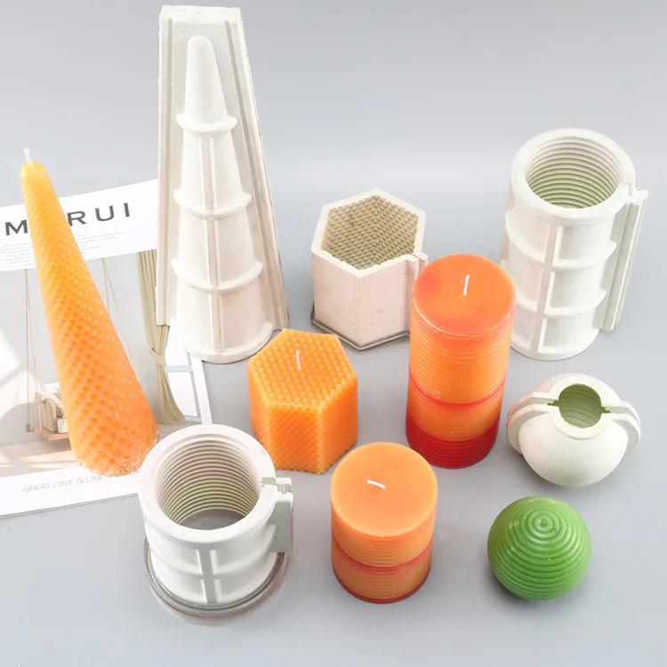 New Products Multi-Model Hexagonal Cylindrical Candle Mould DIY Beewax Candle Honeycomb Rubber Model