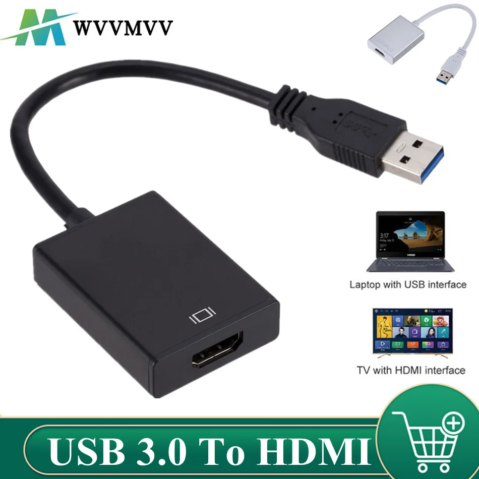 1080P 60HZ HD Portable USB 3.0 To HDMI Audio Video Adapter Converter Cable High Speed 5 Gbps For Windows 7/8/10 PC usb adapter converter