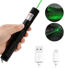 

Tactical Laser 532nm 5mw Pointer High Power USB Rechargeable Pen Laser Flashlight Green 303 Sight Pointer Adjustable Focus