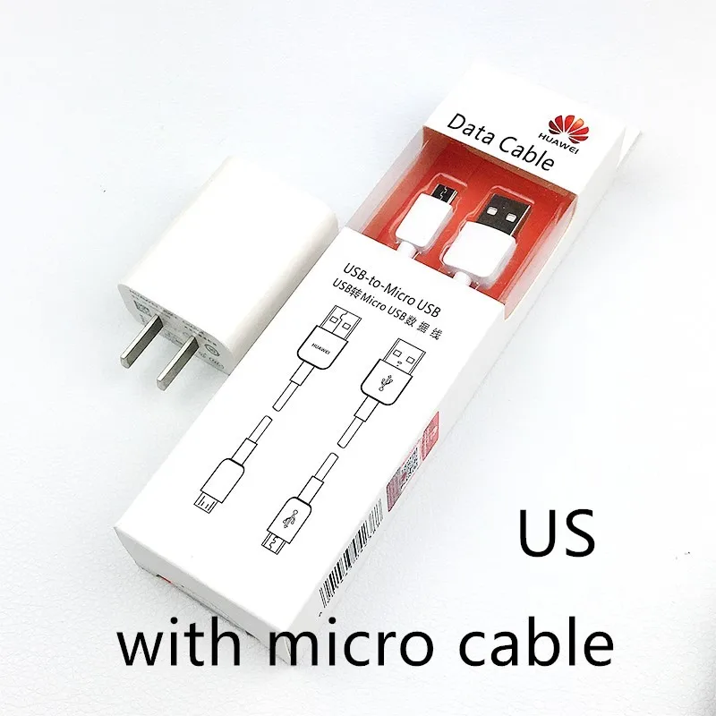 Быстрое Автомобильное зарядное устройство huawei, быстрый адаптер и 2 A usb кабель для P20 P10 P9 P8 mate 20 lite Nova 2i 2 3 3e 4 4e p smart z - Тип штекера: US with micro