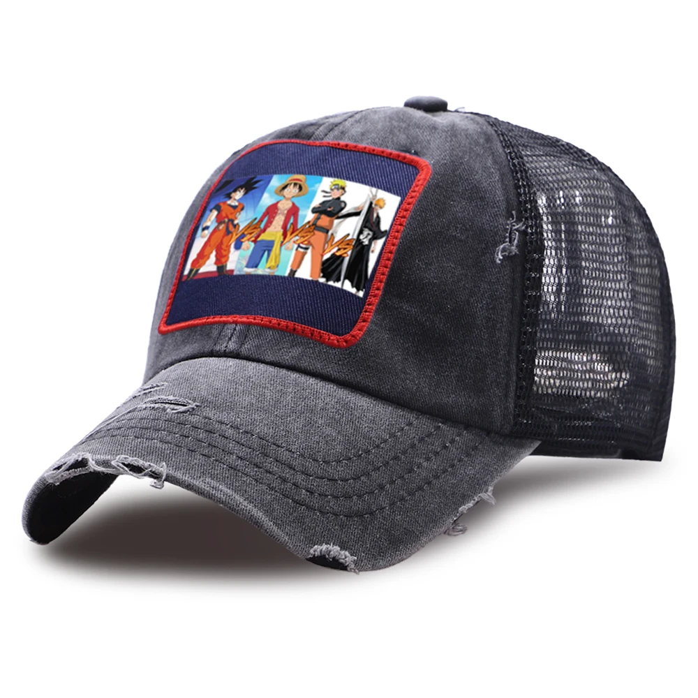

Dragon Ball One Piece Naruto Bleach Baseball Caps Unisex Sport Hats Adjustable Summer Snapback Hat Outdoor Casual Mesh Cap