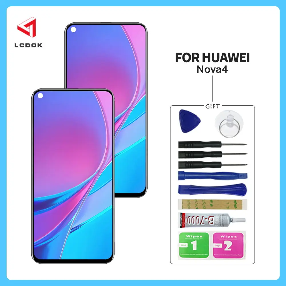 

For Huawei Honor View 20 PCT-L29 / Honor V20 / Nova 4 LCD Display Touch Screen Digitizer Assembly FreeTools Tape