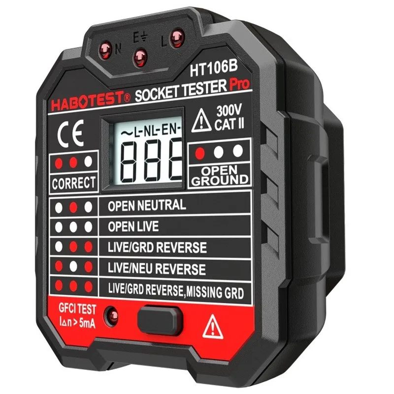 Probador de seguridad con pantalla Digital HT106, interruptor de fugas, línea de prueba de electroscopio, probador de línea en vivo cero