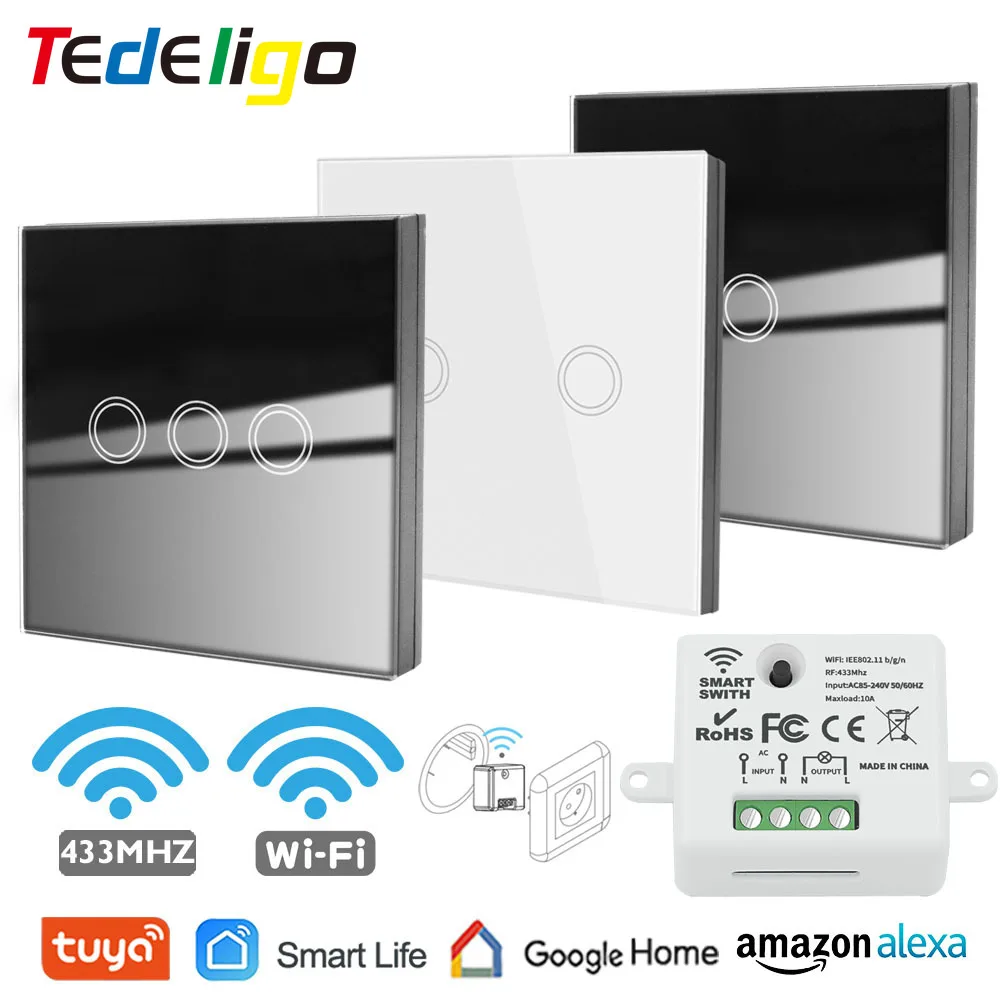 WiFi In Wall Smart Switch Light App Timer Alexa Google Home Remote Voice  Control