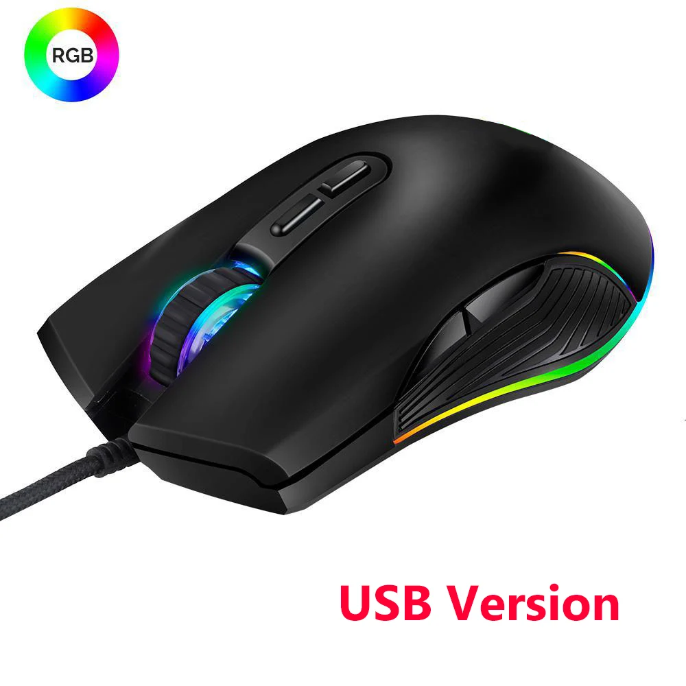 Black USB cable Тип-c RGB светодиодный игровой мыши с подсветкой 3200 dpi Pro игровая мышь для Macbook Air Pro ПК настольный ноутбук геймер USB-C компьютерная мышь - Цвет: Black USB cable