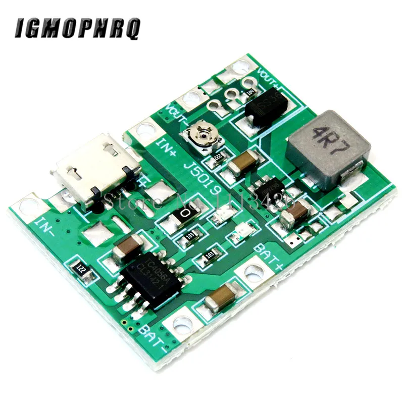 

Lithium Li-ion 18650 3.7V 4.2V Battery Charger Board DC-DC Step Up Boost Module TP4056 DIY Kit Parts