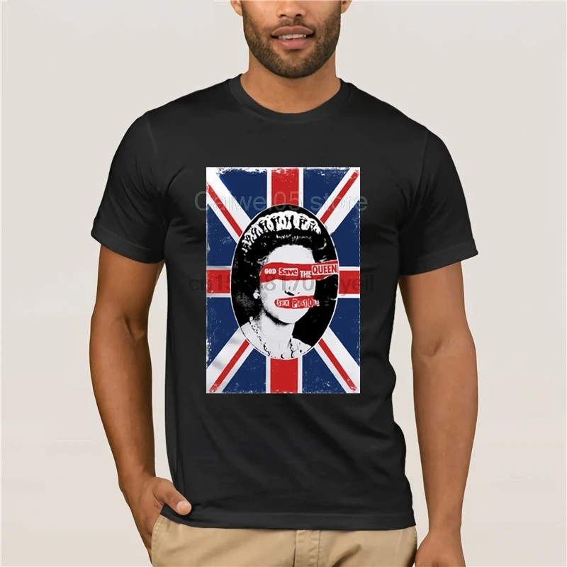 Unique Design Vintage Punk Band Rock Shirt God Save The Queen Tee With UK Flag T-shirt Boyfriend Cheap Lovers Clothing |