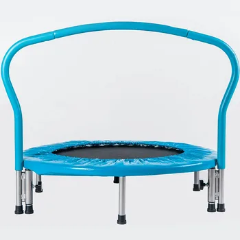 

36" Kids Trampoline with Handrail, Mini Toddler Trampoline w/ Safety Padded Cover for Indoor Outdoor Cardio Exercise