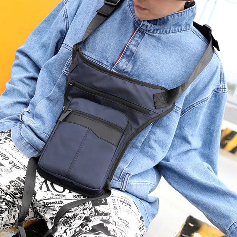 Men Waist Drop Leg Bag Thigh Pack Zipper Multifunction Adjustable for