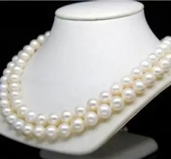 

Jewelry Free Shipping 32 INCH LONG 9-10MM WHITE SOUTH SEA AAA+ PEARL NECKLACE 14K GOLD CLASP
