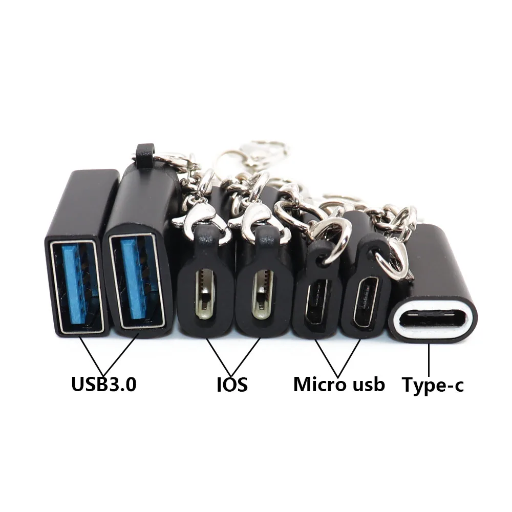 TingDong 2 шт Micro USB к type-c и ios и usb3.0 кабель зарядного устройства конвертер адаптер type-c к ios/usb3.0 адаптер