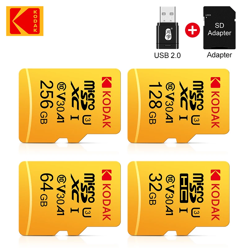 Kodak Micro SD 128GB 256GB Microsd U3 A1 Flash Memory Card 32GB 64GB TF 4K Class 10 Tarjeta UHS-I 16GB | Компьютеры и офис