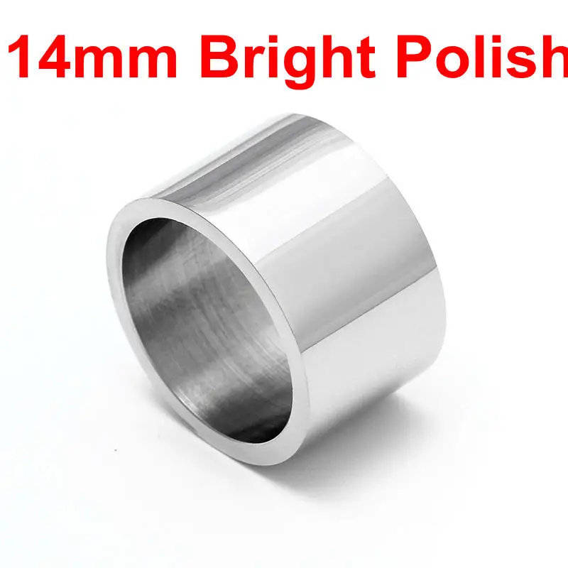 14mm Bright Silver 18 мм тусклый черный титан кольцо для мужчин - Цвет основного камня: 14mm Bright Silver