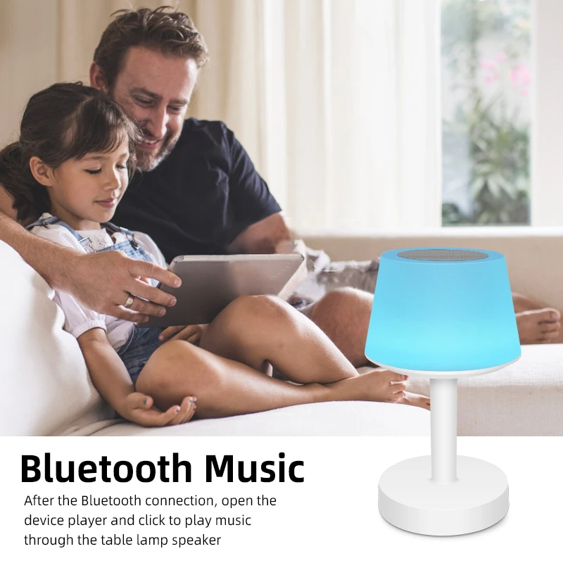 Беспроводной Bluetooth динамик прикроватный светильник Ночной светильник умный контакт перезаряжаемый светодиодный Настольный светильник