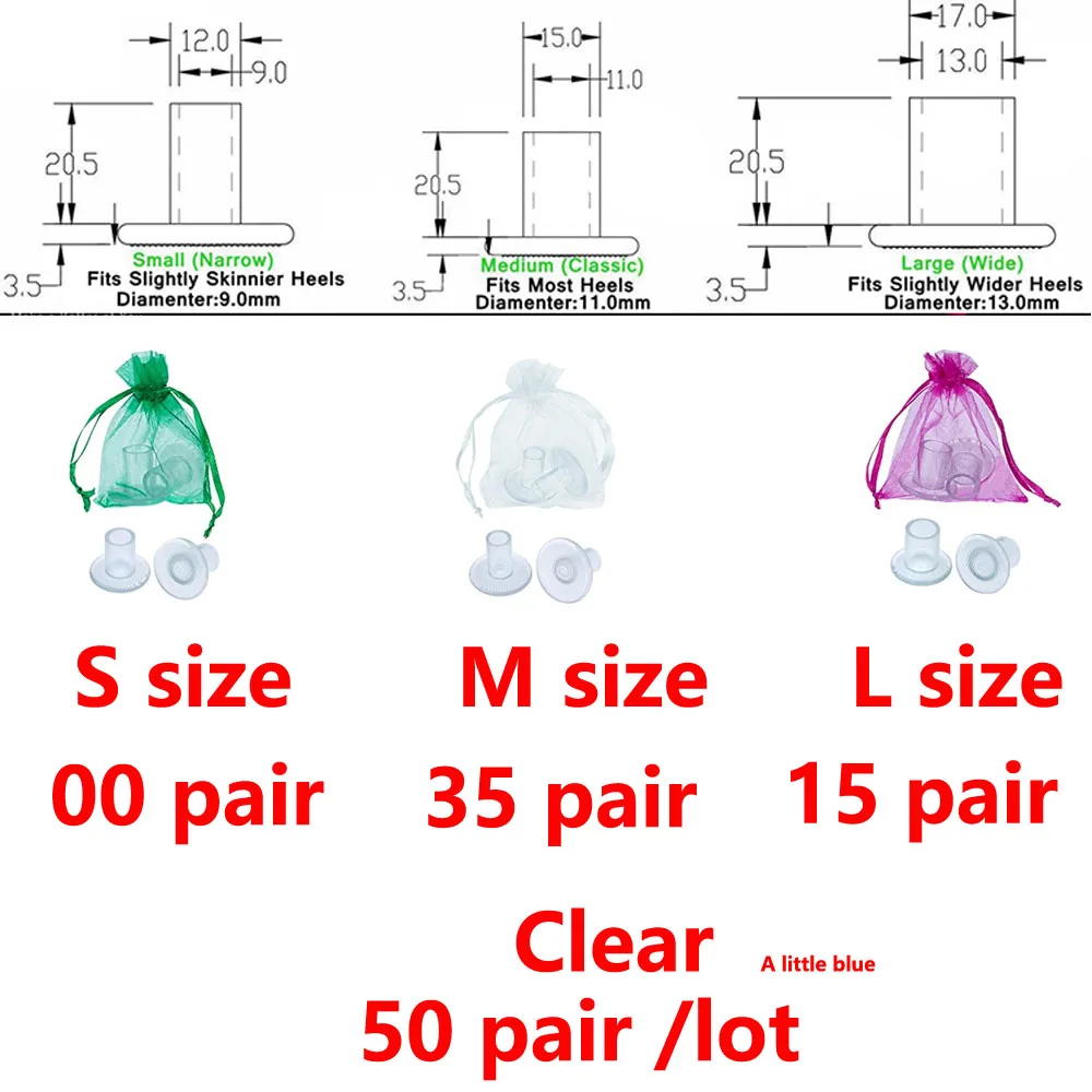 50 пар/лот Пятки Протекторы высокий Heeler шпильки танцевальные Чехлы противоскользящая Силиконовая полоска от натирания на пятку пробка для невесты сувенир для свадебной вечеринки - Цвет: Clear M35 L15
