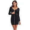 94% Cotton Women Sexy Dress Casual Stretch Long Sleeve Top Chic And Elegant Streetwear Dress European Style Clothing For Summer