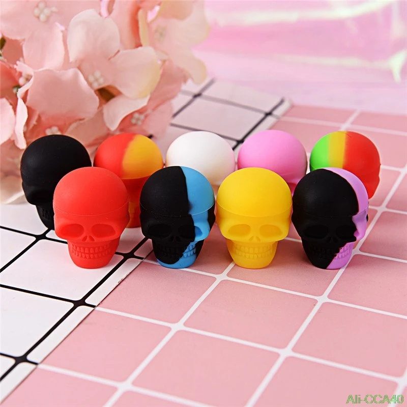 4 Styles Skull Silicone Container Big Hexagon Silicone Jar For Oil Wax Dab Cigarette Cream Easy To Hold Carry  3ml/5ml/26ml/35ml