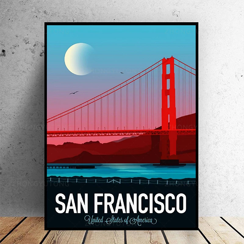 San Francisco Signpost USA Wall Art Minimalist Fashion Canvas