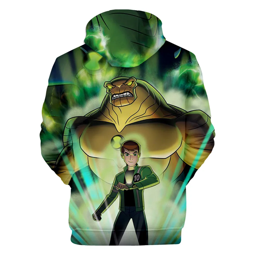 Лидер продаж, худи с 3D принтом Ben 10 модная теплая толстовка с капюшоном для мальчиков и девочек милый Повседневный свитер Ben 10