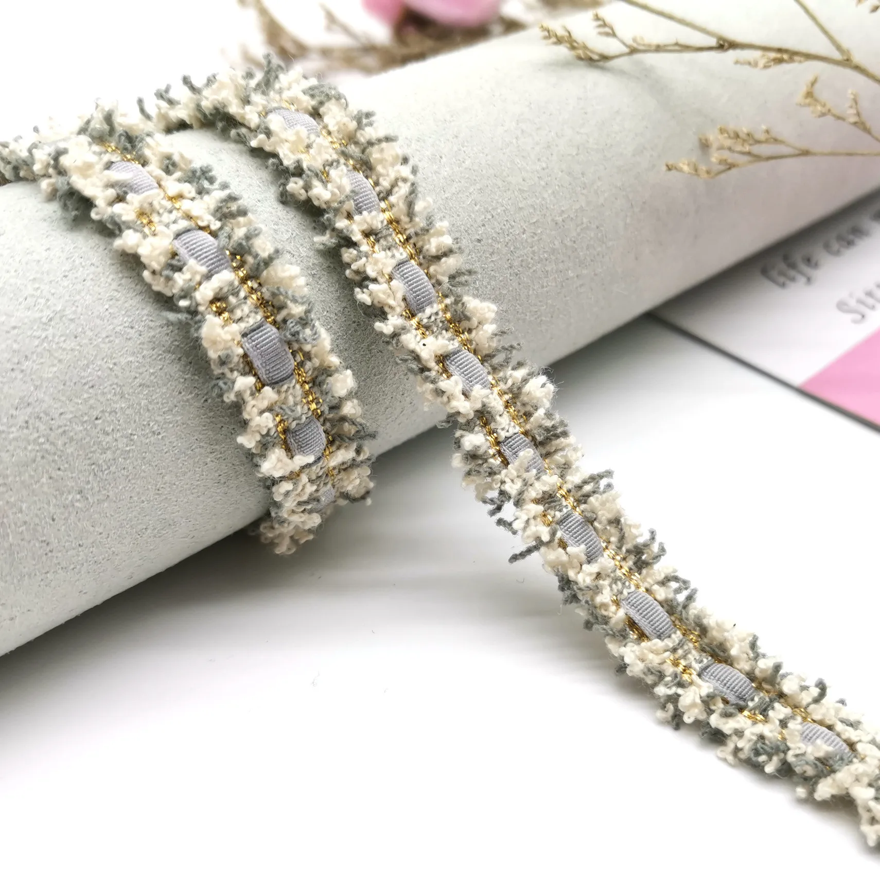 1CM 10Yards Tweed webbing ribbon with Frayed sides For gaments hats pins sewing accessories Ribbon For garments