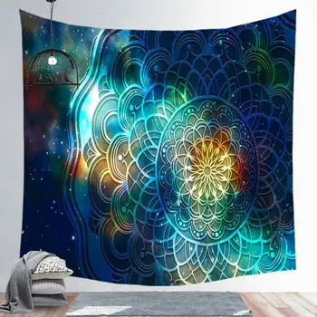 

Multi-Purpose Mandala Cultural Background Cloth Large-Size Tapestry Commemorative Shawl Beach Towel Gift Datura