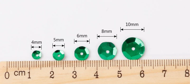 10g/Lot Multi Size 4mm/5mm/6mm/8mm Sequin PVC Round Cup Sequins Paillettes Sewing Wedding Crafts, Women Garments Accessories