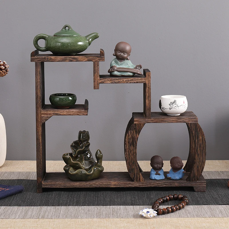 Маленький чайный поднос из твердой древесины в китайском стиле павловнии ручная