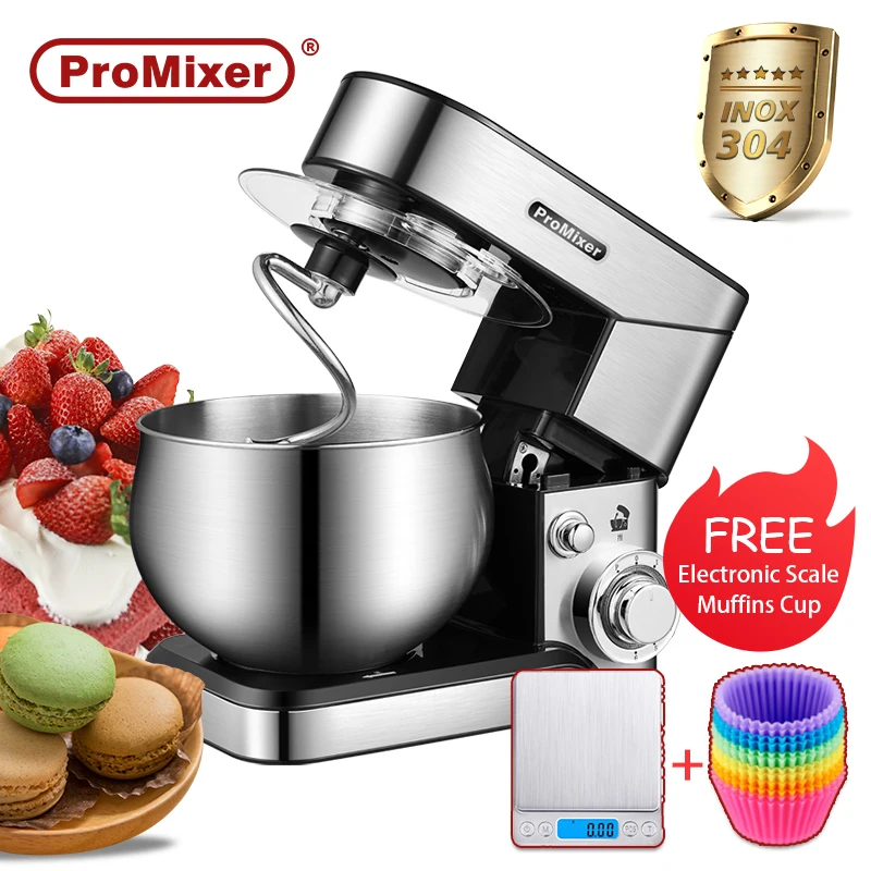 ProMixer M5 5L6speedStainless Steel BowlPlanetary Stand MIXERCream Egg Whisk Blender Cake Dough Bread Maker Machine