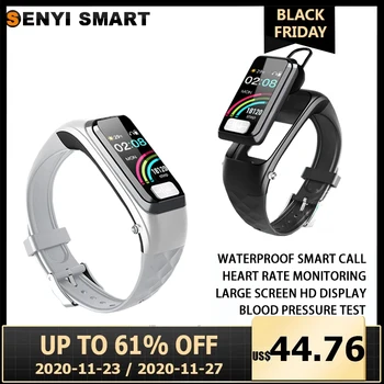 

H207 Smart Bracelet Watch Bluetooth Headset 2 in 1 AI ECG + PPG Heart Rate Blood Pressure Monitor Sports Driving Call Smart Watc