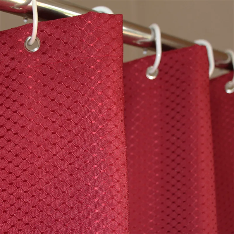 Kopen Delicate Jacquard Dikke Polyester Douchegordijn Effen Kleur Waterdichte Badkamer Douchegordijn Hotel Wc Partitie