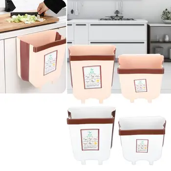 

Portable Garbage Rubbish Can Foldable Wall Mounted Trash Can Kitchen Cabinet Door Hanging Waste Bin Rubbish Storage kits 1Pc