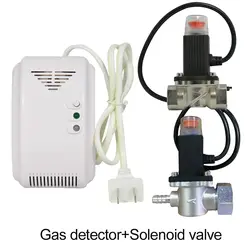 Горячая Распродажа 220VAC plug Кухня CH4 природного газа детектор утечки использовать клапан, чтобы отрезать угольный датчик сигнализации для