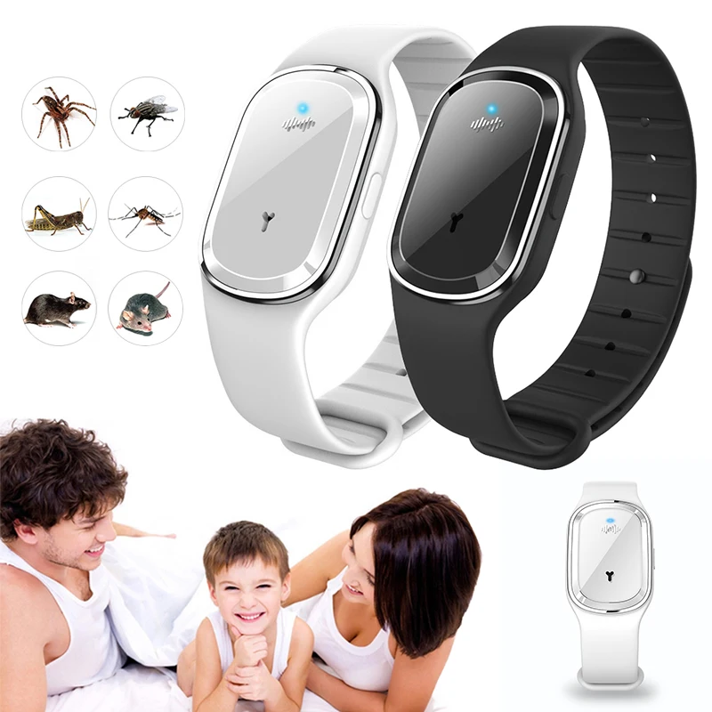 Kids Mosquito Repellent Bracelet Ultrasonic Insect Pest Wristband N6E3 