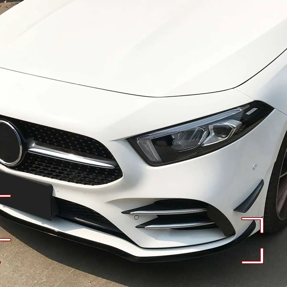 Front Lower Bumper Lip Splitter Canard Trim Styling Mouldings For Mercedes-benz A Class W177 A180 A200 A220 A250 for AMG +