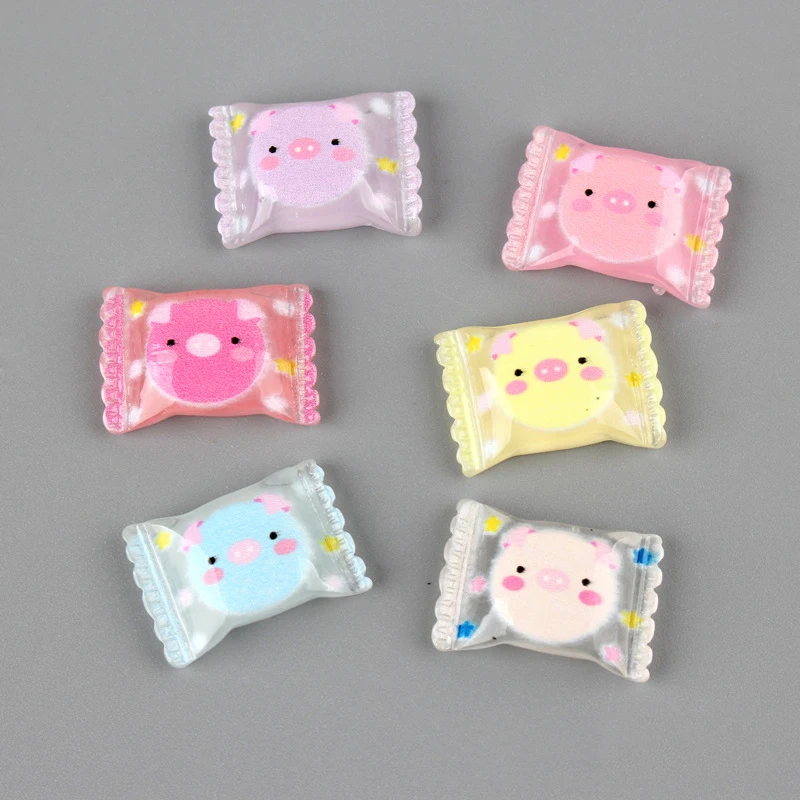 Mix-color pig 10-50 шт милые животные Candys плоское заднее плоское украшение из смолы Искусство DIY ремесло поставки телефон нашивка в виде ракушки орнамент Дети аксессуары для волос игрушки - Цвет: Mix-color pig