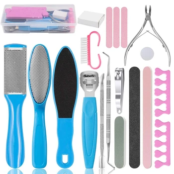 

19pcs/set Safety Pedicure Tool Set Manicure Tool Planer Foot File Nail Clippers Exfoliating Exfoliating And Removing Calluses