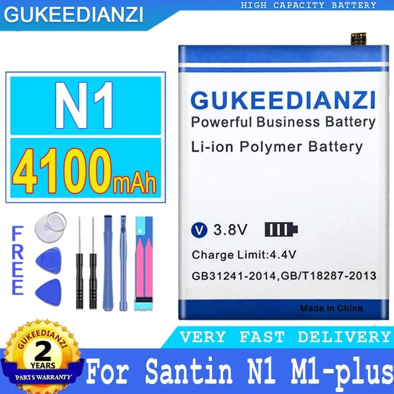4100mAh GUKEEDIANZI Battery N 1 for Santin N1 M1-plus Replacement Batteries Big Power Bateria | Мобильные телефоны и