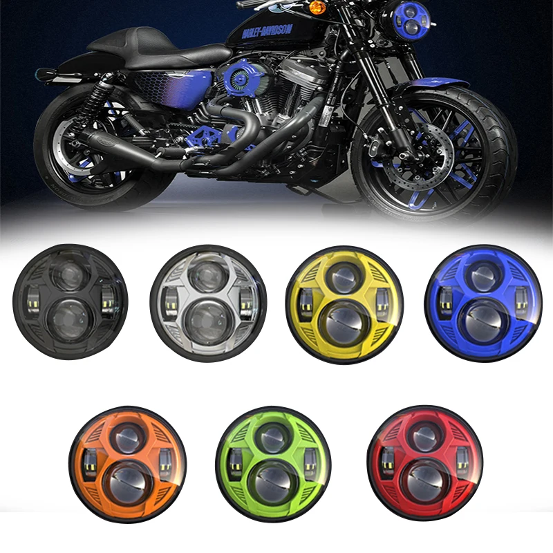 1 Pz 5.75 Pollici 51W Led Round Spider Faro Moto Con H/L Fascio Per Triumph Speed Triple 2005-2010 Rocke 5-3/4 "Faro