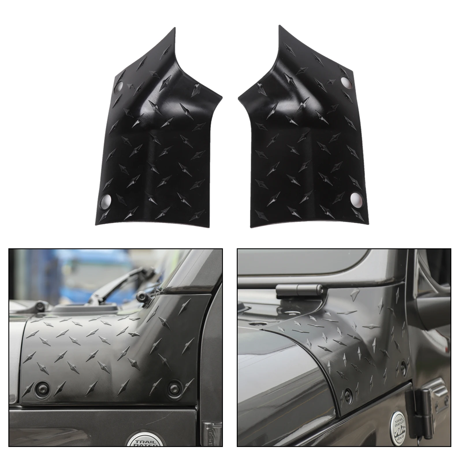 Areyourshop 2 шт. боковая ABS черная броня для тела Боковая крышка капота для Jeep Wrangler JL JLU+ Корпус Броня Боковая крышка капота автозапчасти