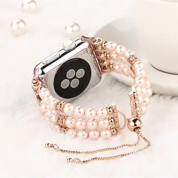 

Fashion pearl Strap for apple watch 5 4 band 44mm 40mm iwatch band 42mm correa apple watch 38 mm women belt bracelet watchband