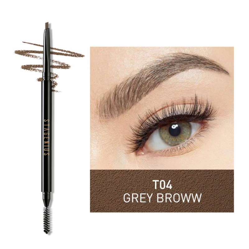 Очень хорошо двухконфорочная вафельница для карандаш для бровей Водонепроницаемый устойчивый к пятнам легко Цвет тонкий пополнения брови Ручка Pro