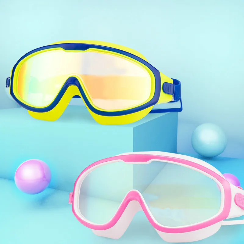 Children's Swimming Goggles Goggles Professional Waterproof Anti-fog HD Swimming Glasses Girls Big Frame Diving Equipment