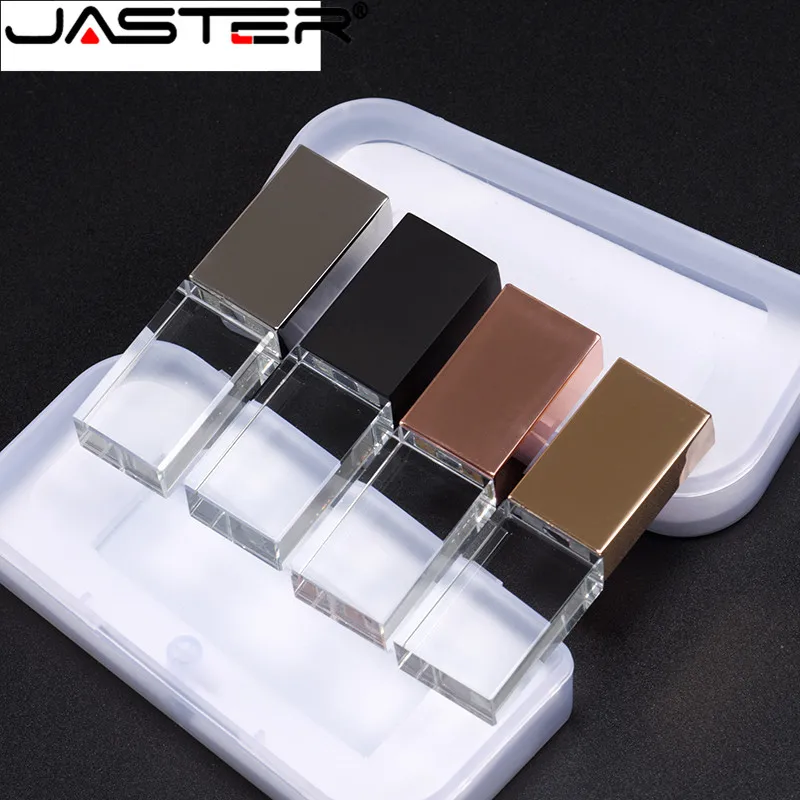 JASTER кристалл usb палочки 3d печать логотип на заказ 4 Гб 16GGB usb флэш-накопитель 32 Гб 64 Гб прозрачное стекло(более 10 шт. бесплатный логотип