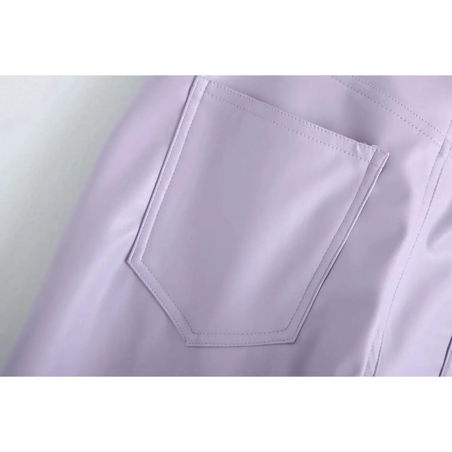2020 New Women Trousers Hight-waist Faux Leather five-pocket Trousers Zip Fly Female Pants pantalon femme mujer