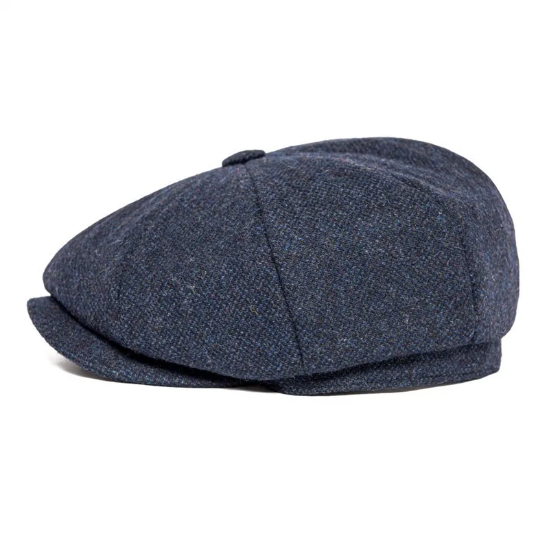 BOTVELA Men's 8 Piece Wool Blend Newsboy Flat Cap Gatsby Retro Hat Driving Caps Baker Boy Hats Women Boina 005