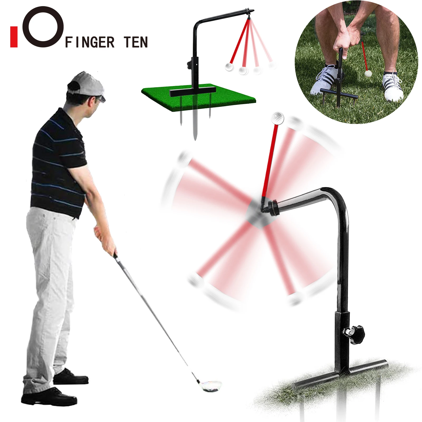 New Outdoor Practice Golf Swing Trainer With Mat Multifunctional