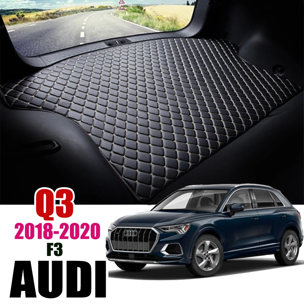 Кожаный коврик для багажника автомобиля Audi Q3 F3 2018 2019 2020 5 двери Sportback подкладка груза багажника| |