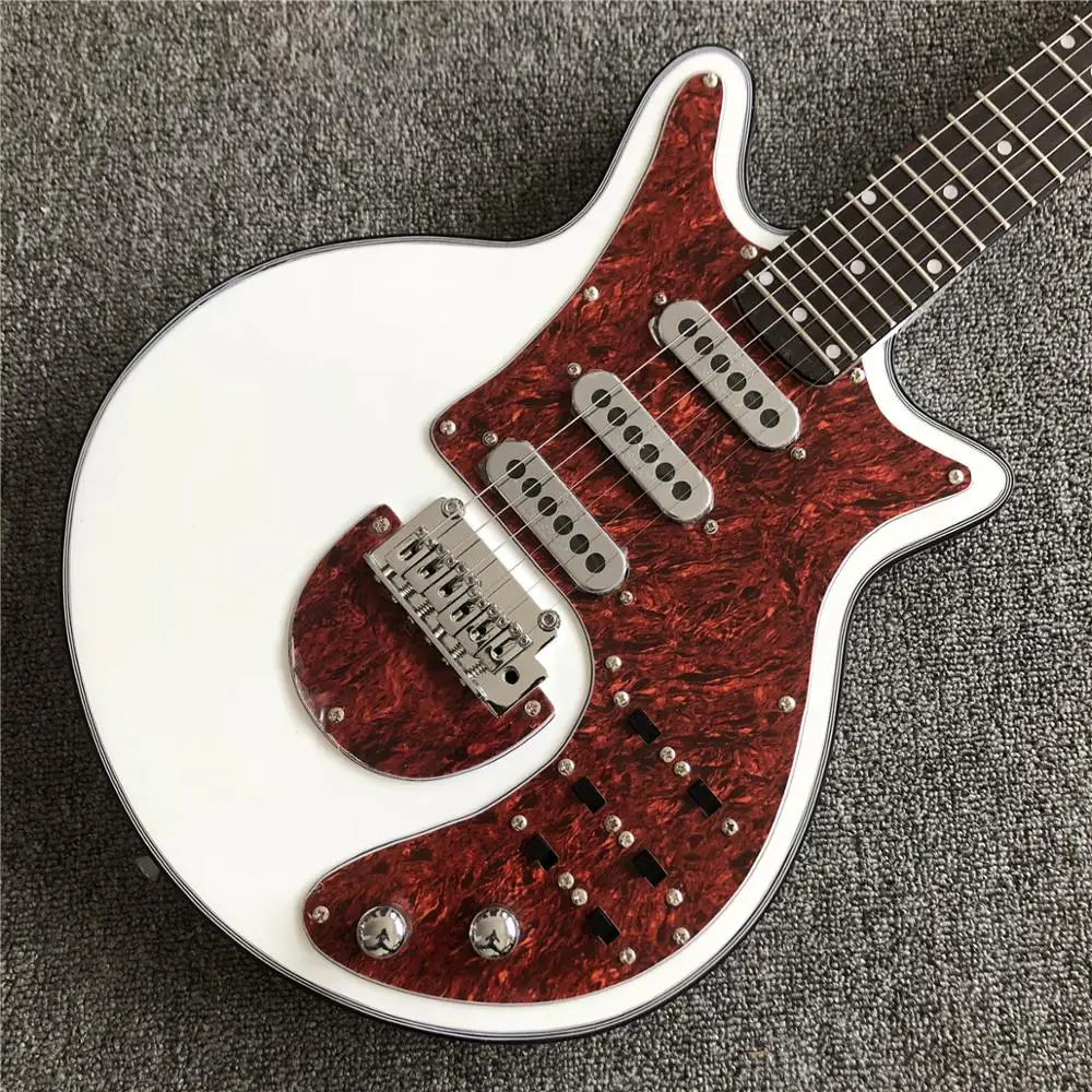 Фабрика белая Гильдия Brian BM01 Brian may-гитара Black Pickguard 3 пикапы тремоло мост 24 лада на заказ электрогитара